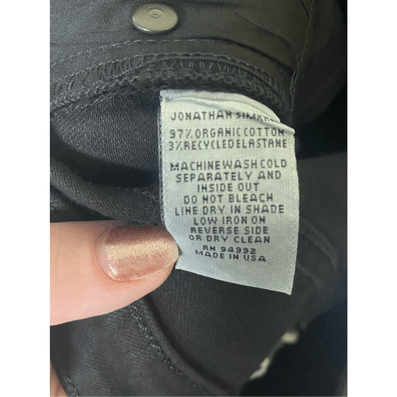 Jonathan Simkhai NWT Amelia Straight Leg Denim in Black Coated Size 29 - Picture 8 of 9